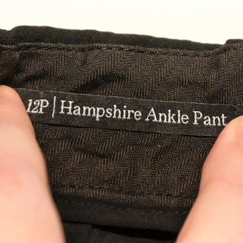 Talbots Womens 12p Petite 33x26 Black Hampshire High Rise Ankle‎ Pants
